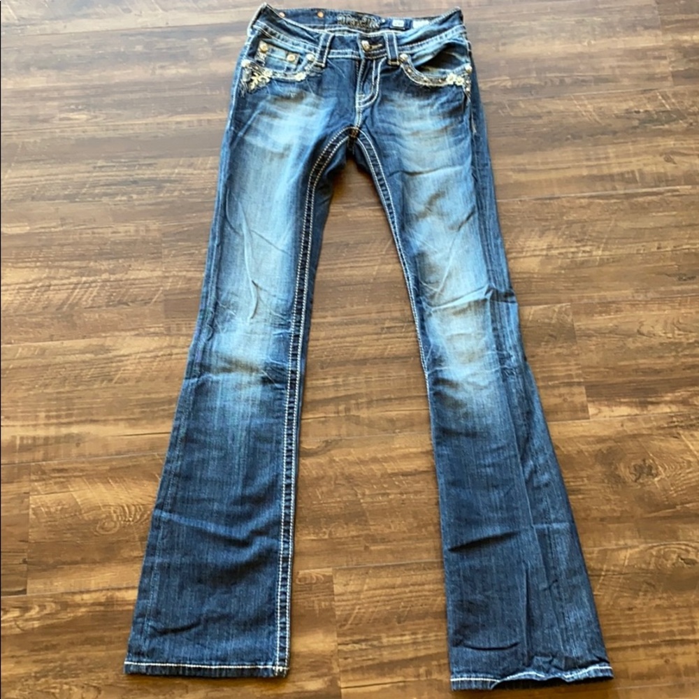 Miss Me Boot Cut Flare Jeans Crosses size 26 Early 2000’s Vintage